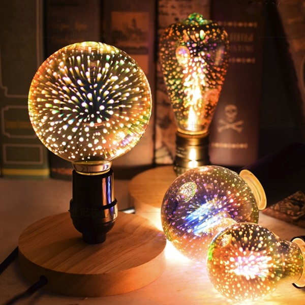 Fireworks 3D Colorful LED Edison Light Bulb E27 220V