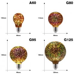 Fireworks 3D Colorful LED Edison Light Bulb E27 220V