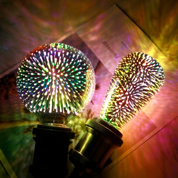 Fireworks 3D Colorful LED Edison Light Bulb E27 220V