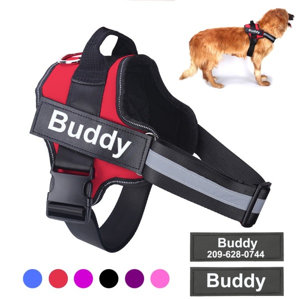 Personalized Dog Harness for NO PULL Reflective Breathable Vest With Custom Name Patch