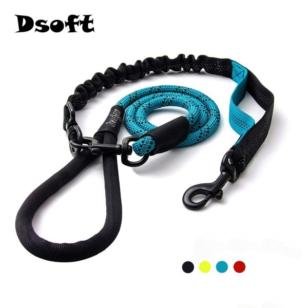 2in1 No Pull Dog Leash Double Handle, Elastic, Reflective Dog Leash