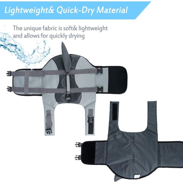 Dog safety life jacket for swimming shark mermaid shape
