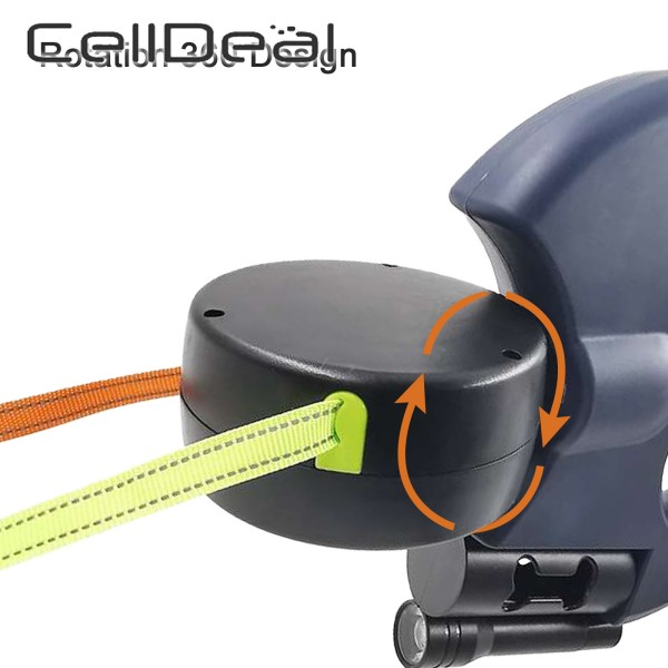 Double Retractable Dog Lead 360 Degree Rotating
