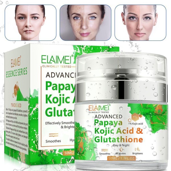 50ml Papaya Kojic Acid Glutathione Cream Vitamin Skin  Brightening Cream Correctors Smooth Spots Reduces Wrinkles