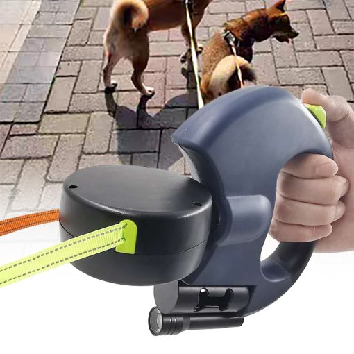 Double Retractable Dog Lead 360 Degree Rotating