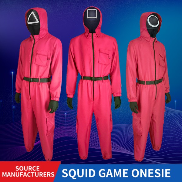 Squid Game Cosplay Costume Jumpsuit Boss Coat Mask Gloves Halloween Party Costume