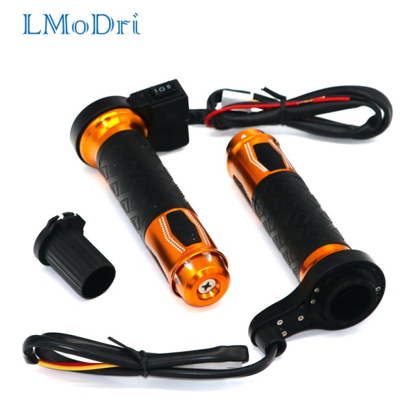 12V Heated Motorcycle Hot Grip Motorbike ATV Scooter Electric Heated Grips 22mm 7/8" Handlebar Hand Warmer Aluminum