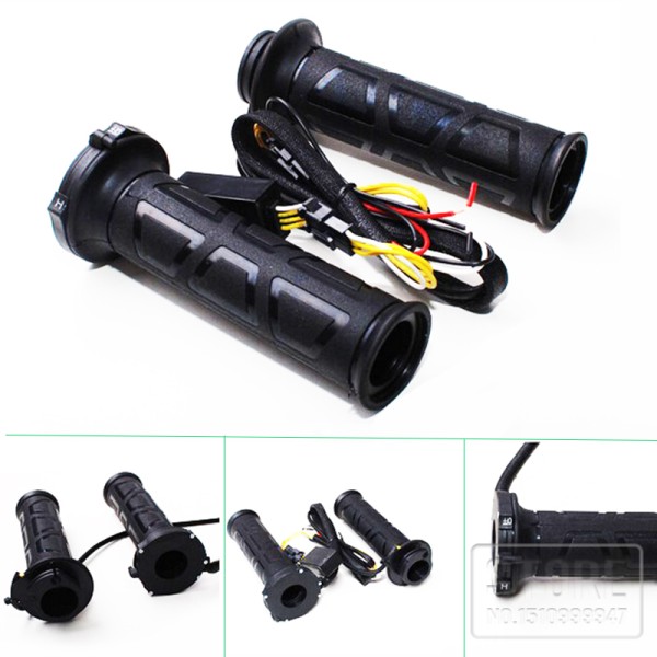 Universal Heated Motorcycle Grips 22mm Hand Grips ATV Warmers Adjust Temperature
