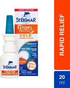 STERIMAR Stop and Protect Cold and Sinusitis Relief- 100 Percent Natural Sea Water based Nasal Spray with Added Copper and Eucalyptus