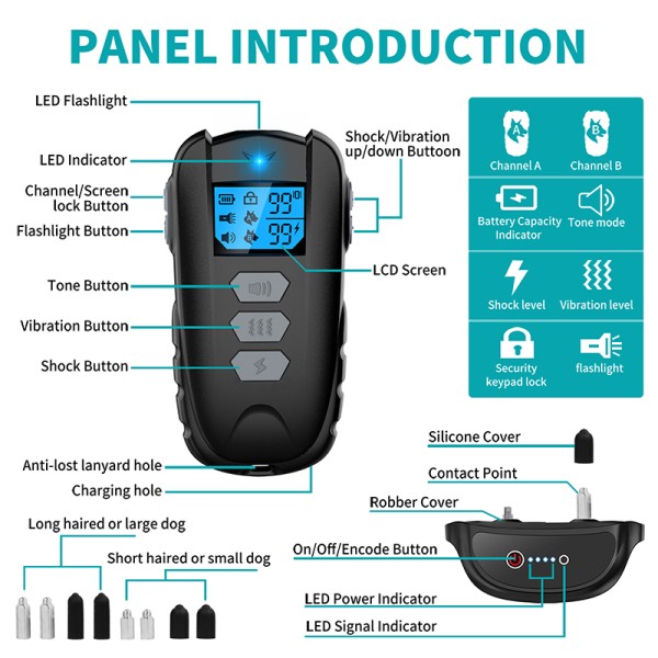 1000ft Barkproof Collar Electric Dog Training Collar