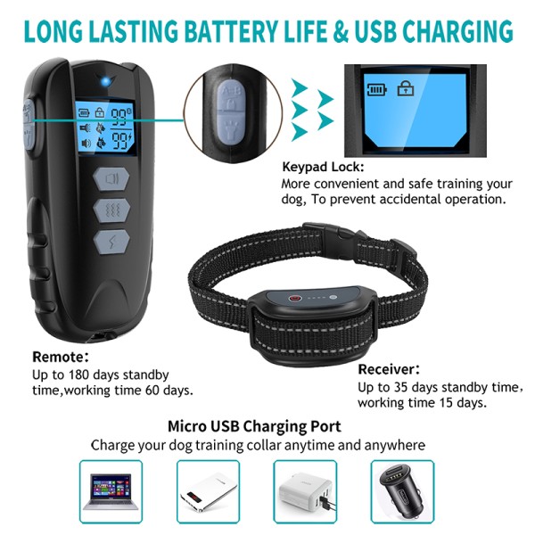 1000ft Barkproof Collar Electric Dog Training Collar