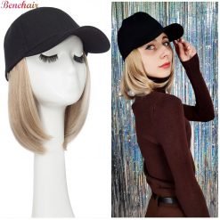 Black Hat Wigs Cap With Hair Naturally Connect