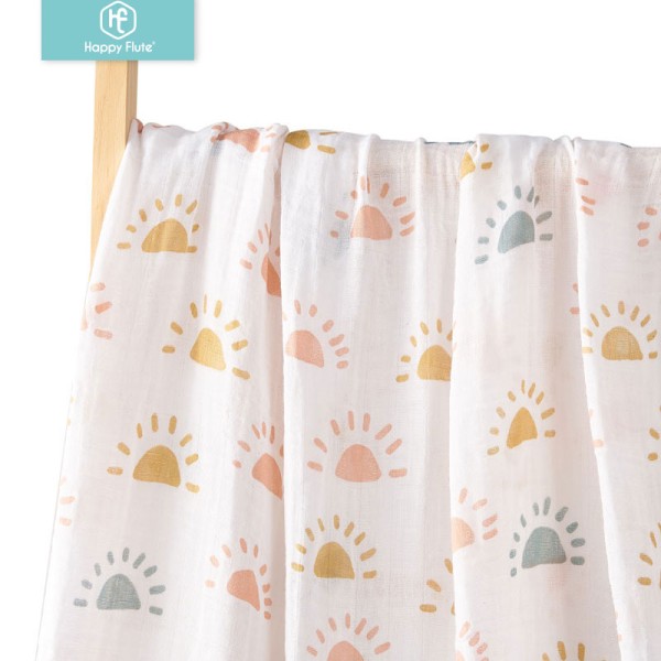 Happy Flute Baby Muslin Swaddle 100% Cotton Soft Baby Blanket