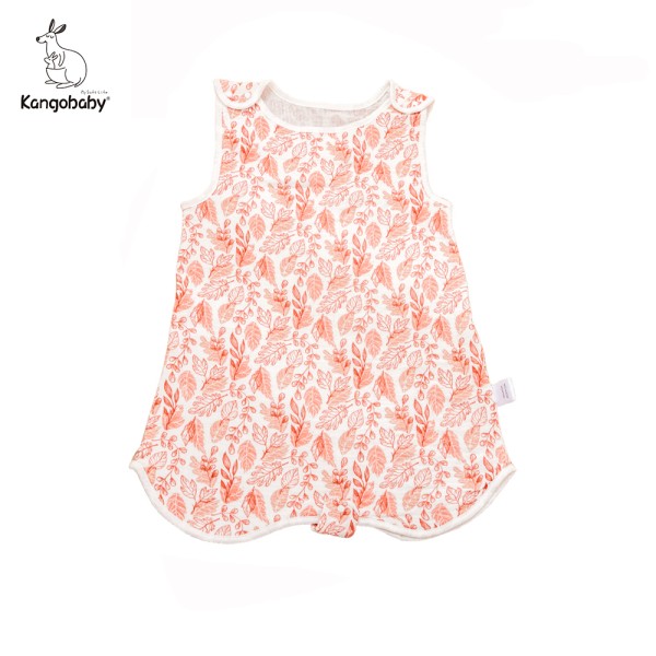Pink Breathable Sleeveless Baby Muslin Cotton Sleeping Bag Super Comfortable