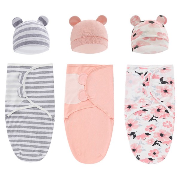 Adjustable Muslin Newborn Sleeping Bag Cotton Baby Swaddle Blanket 0-6M