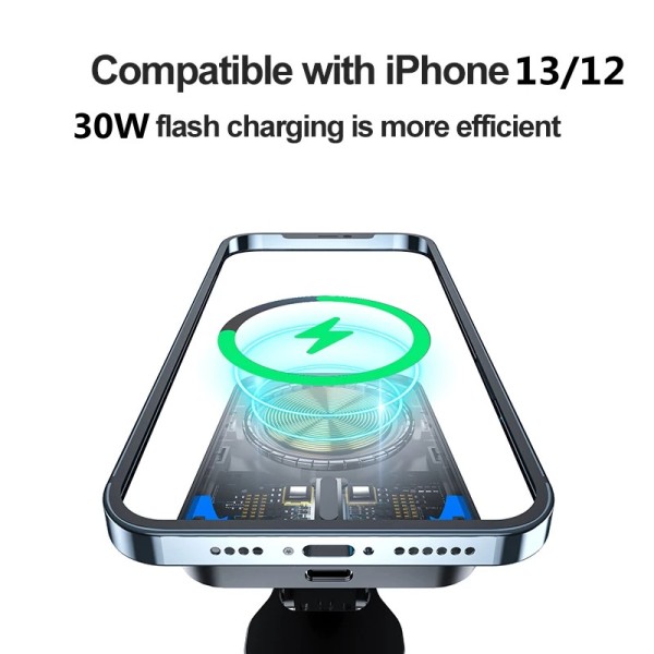 30W Fast Magsafe Car Mount Wireless Charger For iPhone