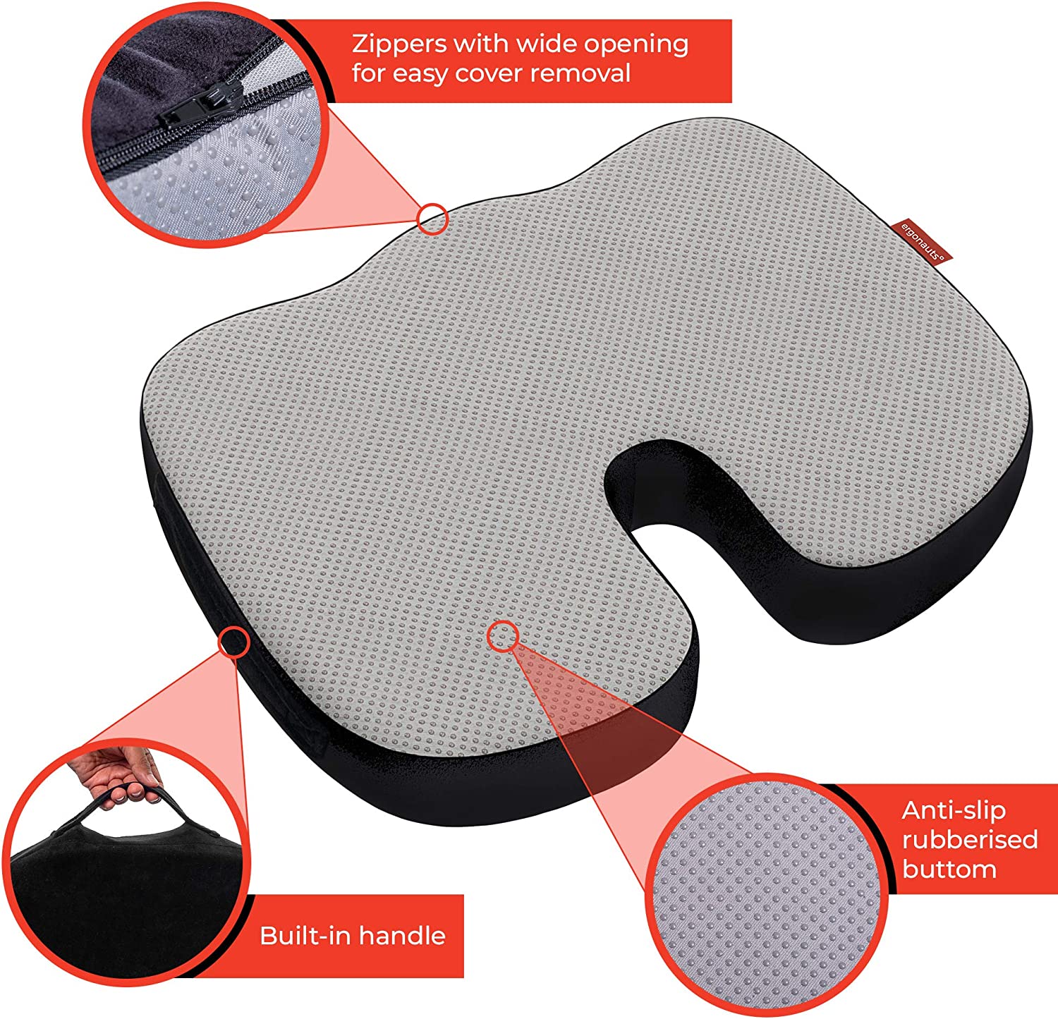 no pressure co™ Premium 100% Gel Cushion Set - Extra Large Wide Gel Seat &  Gel Lumbar Support Pillow - Pressure Relief Long Sitting Pain Sciatica - No