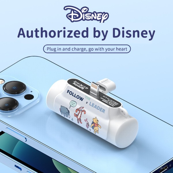 Mini Cute Disney Kawaii Mickey Portable Charger Cartoon Action Figure Wireless Emergency Mobile Power