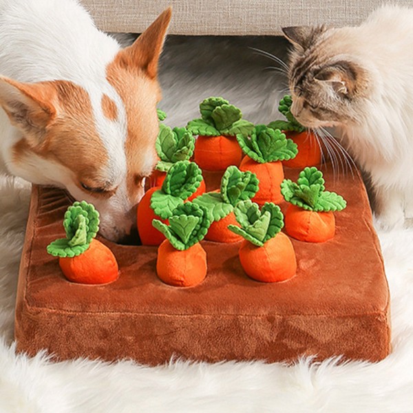 Carrot Garden Dog Toy Plush Pet Vegetable Chew Toy