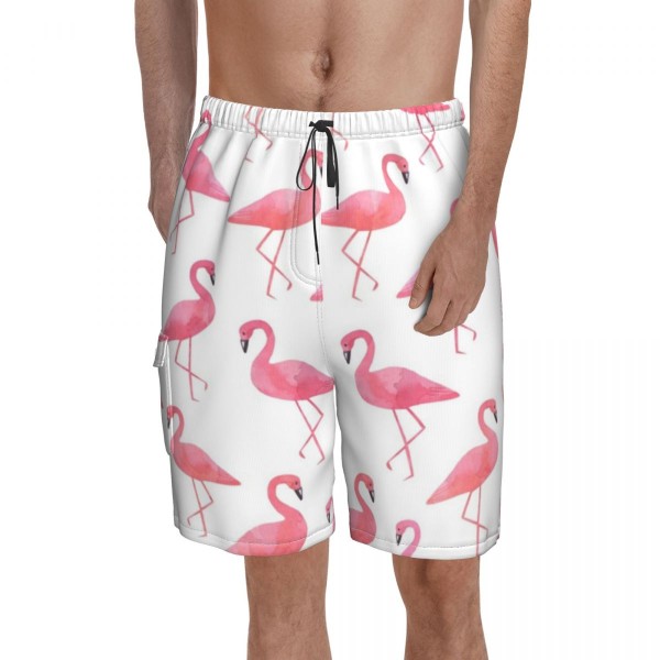 Flamingos Board Shorts pink retro vintage Swim Trunks