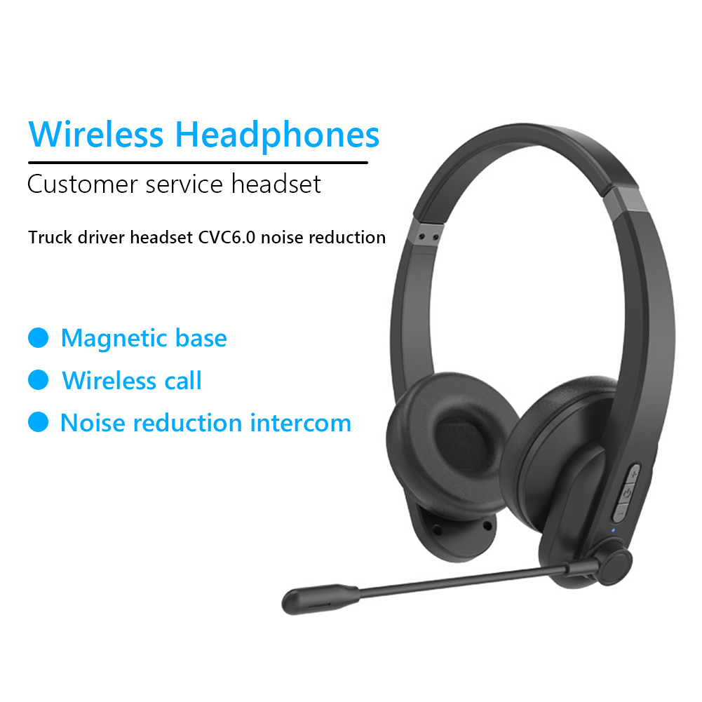  Bluetooth-compatible Wireless Headphone with Noise Cancelling Mic For Trucker Drivers