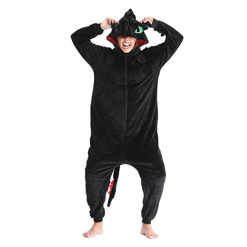 Toothless Onesie Dragon Black White