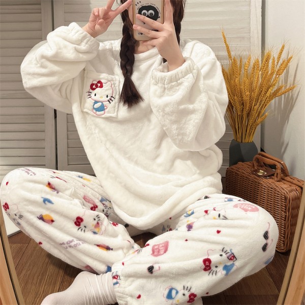 Premium Winter Flannel Hello Kitty Plush Pajamas