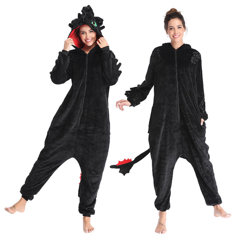 Toothless Onesie Dragon Black White