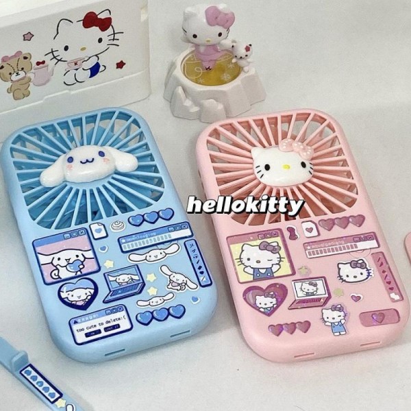 Kawaii Hello Kitty 4Inch Cartoon Pocket Fan Power Bank