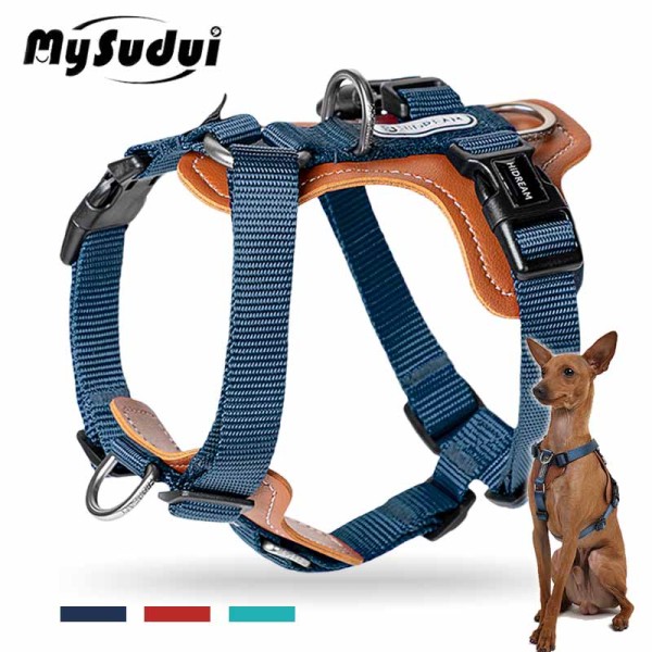 No Pull Step in Dog Harness Adjustable 2 Leash Clips (Small to Large)