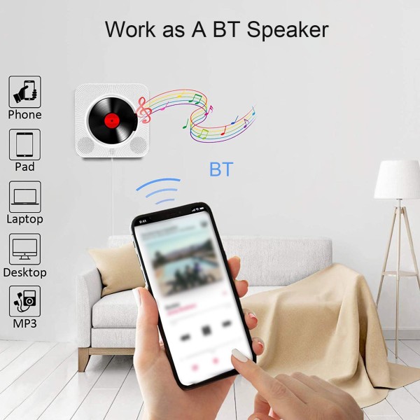 best bluetooth CD Player stero with LED screem wall mount. The portable CD player with Bluetooth speaker connectivity