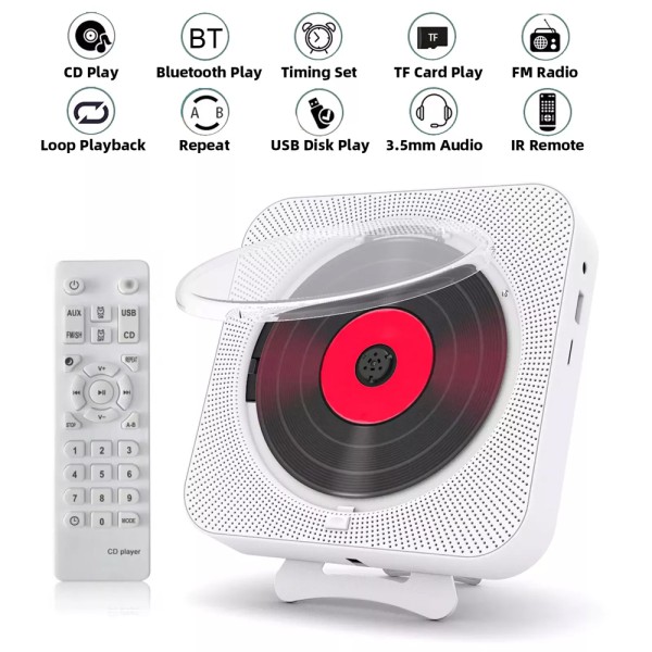 best bluetooth CD Player stero with LED screem wall mount. The portable CD player with Bluetooth speaker connectivity