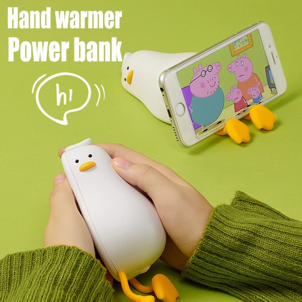 Cute lying Duck Mini Portable Charger Hand Warmer Mobile Stand for all iOs & android phones