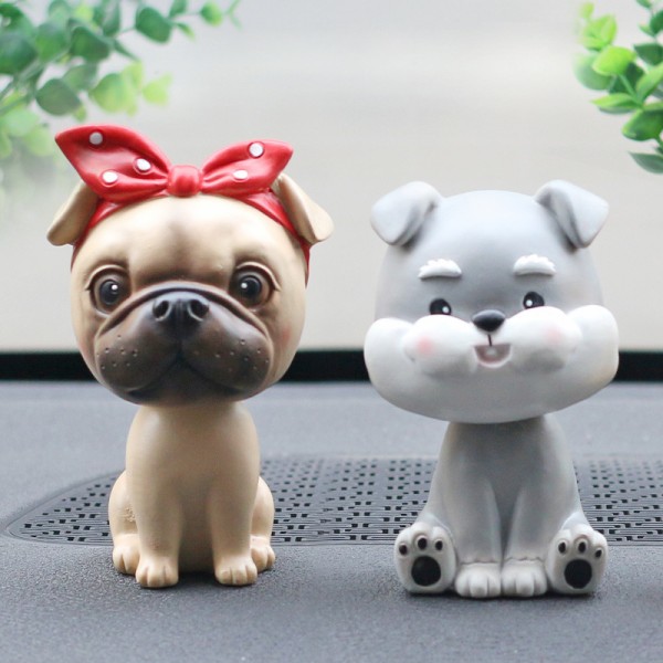 Nodding-Dog-Pug-Bulldog-Shaking-Head-Bobblehead-Puppy-Doggy-for car