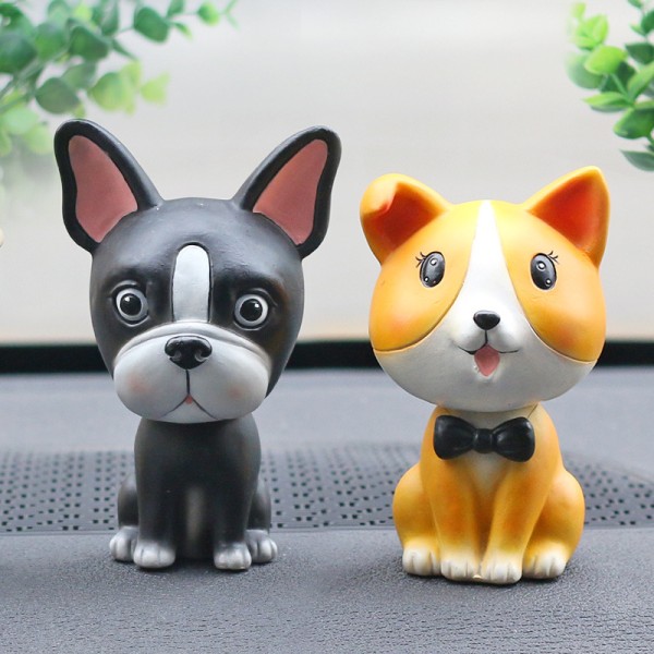 Nodding-Dog-Pug-Bulldog-Shaking-Head-Bobblehead-Puppy-Doggy-for car