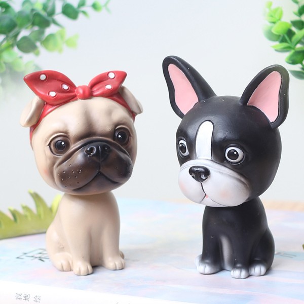 Nodding-Dog-Pug-Bulldog-Shaking-Head-Bobblehead-Puppy-Doggy-for car