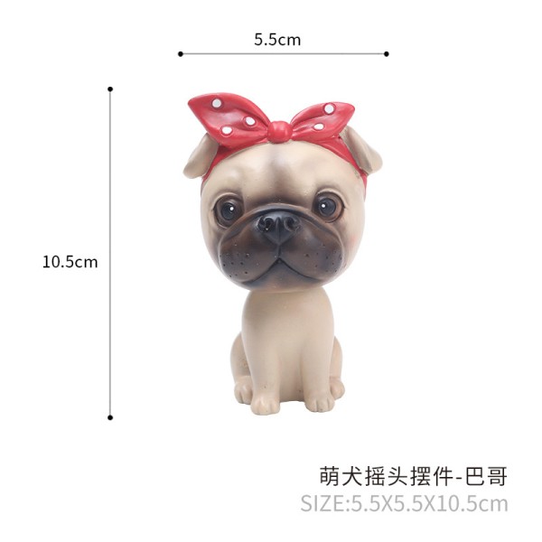 Nodding-Dog-Pug-Bulldog-Shaking-Head-Bobblehead-Puppy-Doggy-for car