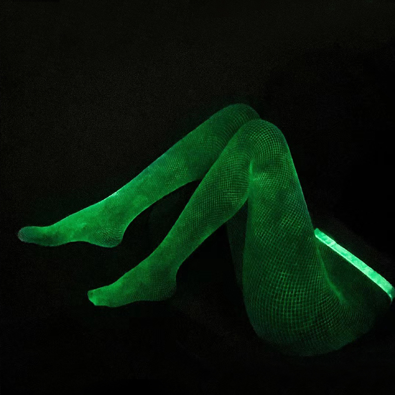 Glow in the dark fishnet stockings leggings