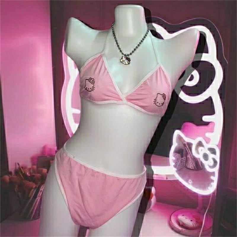 Ins New Sanrios Hellokitty Sexy Underwear Set Couple Style Kitty