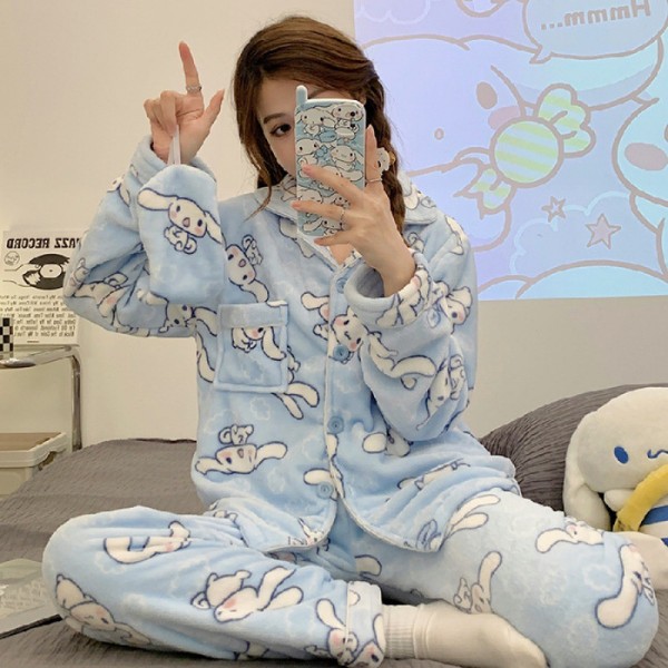9+ colors Hello Kitty Women's Spring Autumn Pajamas Suit 2pcs Set