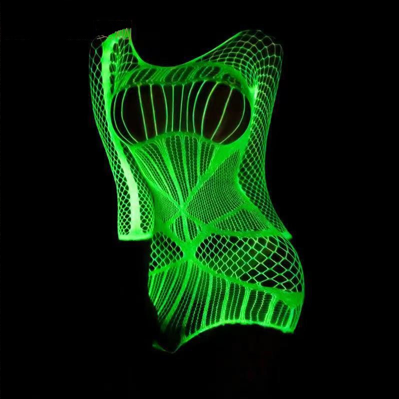 Glow In The Dark Luminous Fishnet Stockings Women Body Fishnets