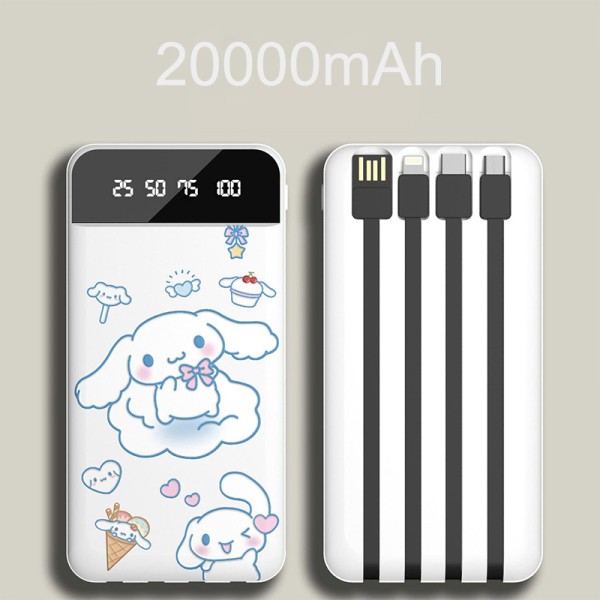 Cutie Sanrio Cinnamoroll Portable Battery 20000mAh Powerbank Pd 20W Fast Charging