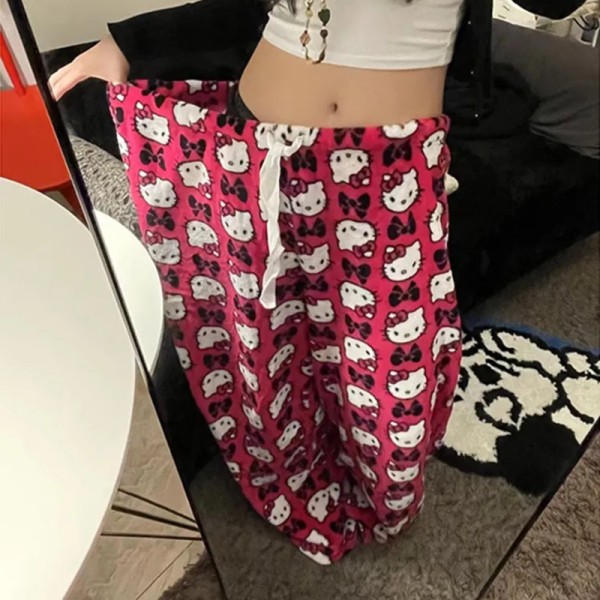 Red Hello Kitty Loose High Waist Pajamas