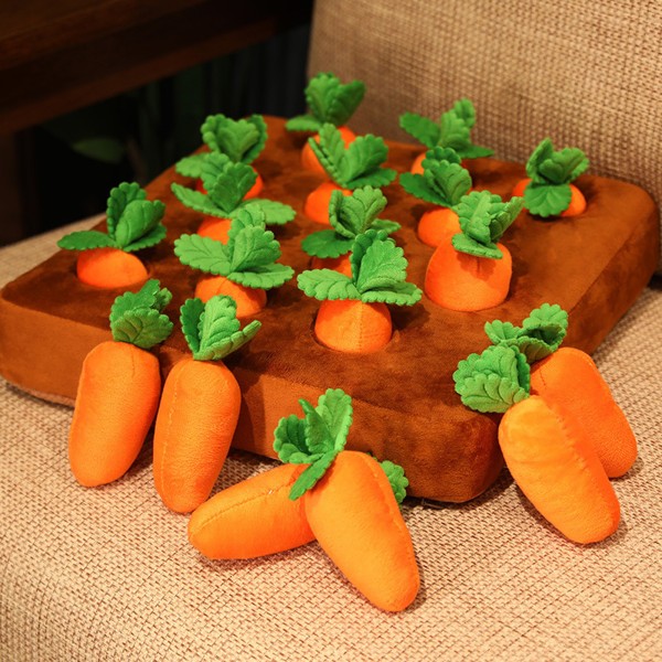 Carrot Garden Dog Toy Plush Pet Vegetable Chew Toy