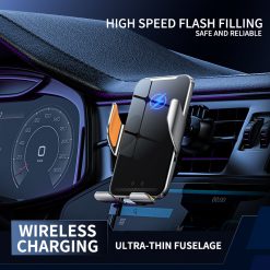 100W Automatic Clamping Wireless Car Charger AC Mount Phone Holder
