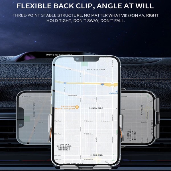 100W Automatic Clamping Wireless Car Charger AC Mount Phone Holder