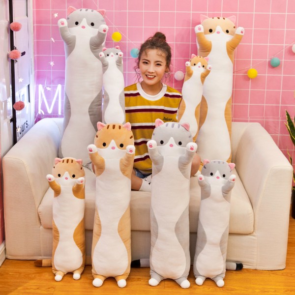 50-150cm Cute Soft Long Cat Pillow Plush Toys