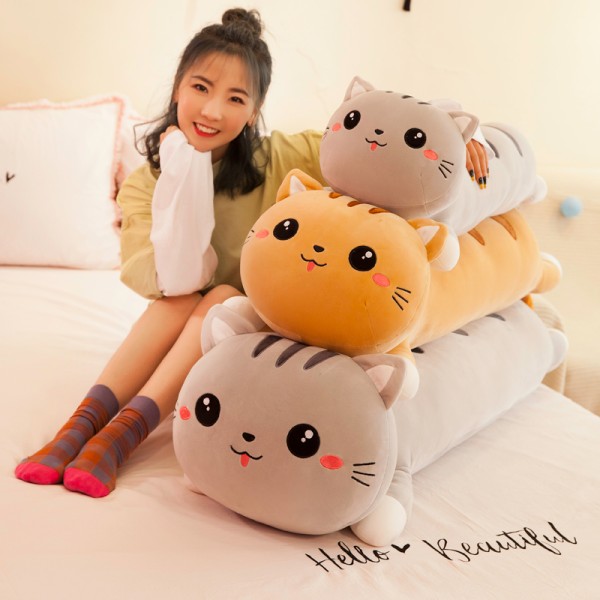 Colorful 50-130CM Long Cat Pillow Plush Toys