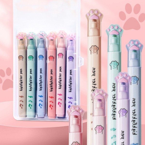 Kawaii Fluorescent Creative Cat Claw Marker Pens