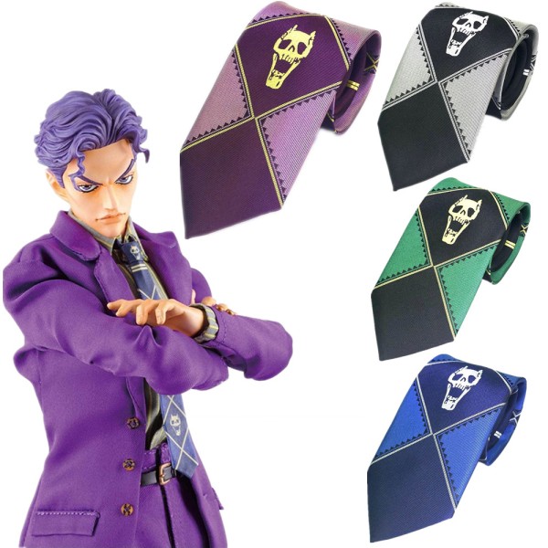 Silky Kira Yoshikage Tie KILLER QUEEN Skull Print